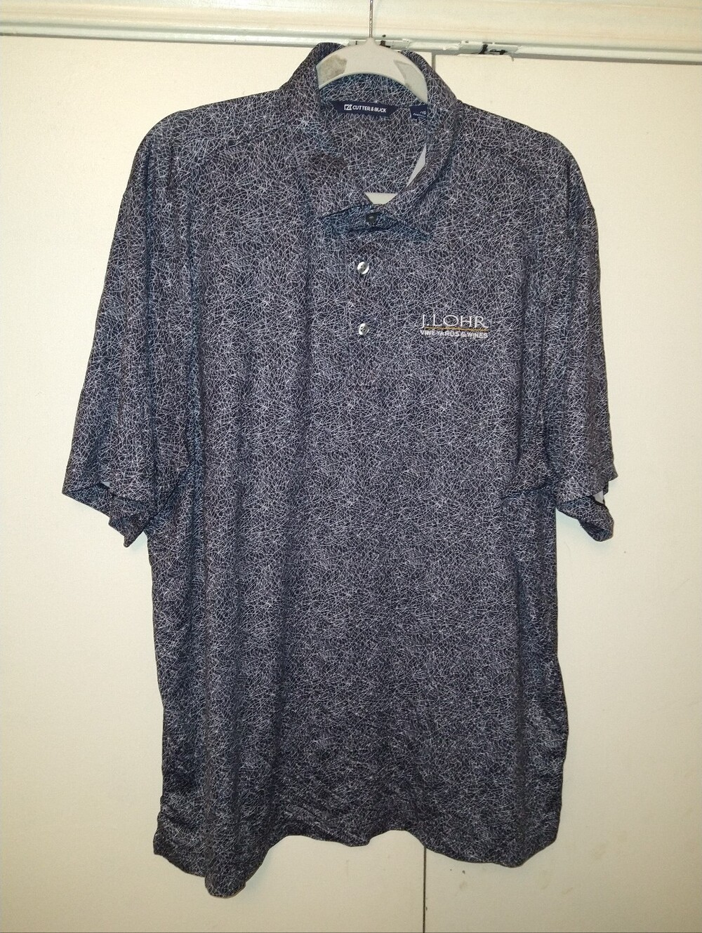 Cutter & Buck Short Sleeve Polo Shirt Men's sz XL J. Lohr Vineyard & Vines Logo.